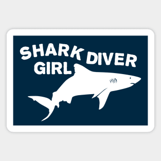 Shark diver girl Magnet